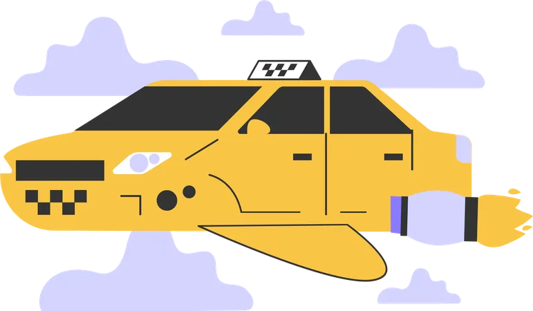 Táxi voador  Ilustração