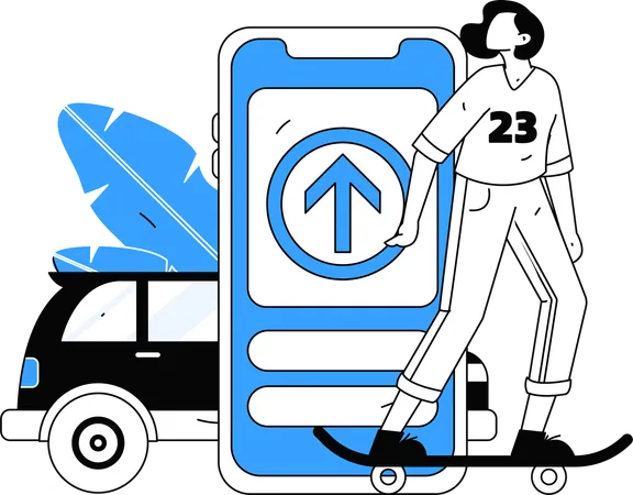 Taximiete bezahlen  Illustration