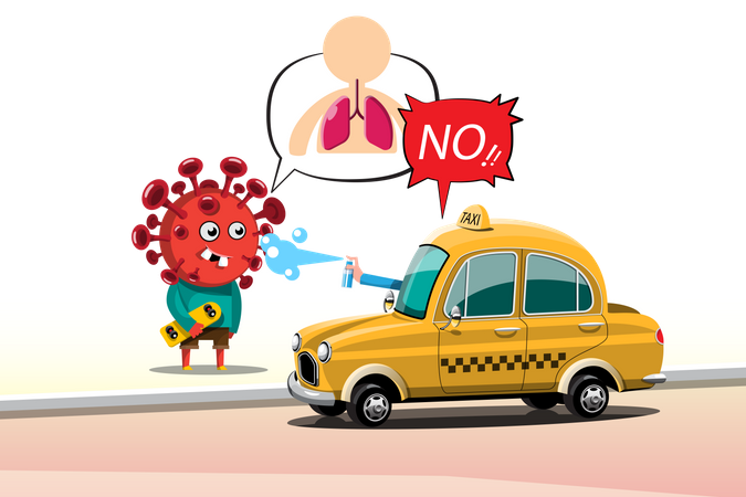 Taxis refused coronavirus-infected passengers from getting into the car  Illustration