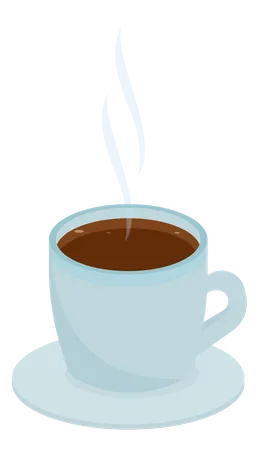 Taza de cafe caliente  Ilustración