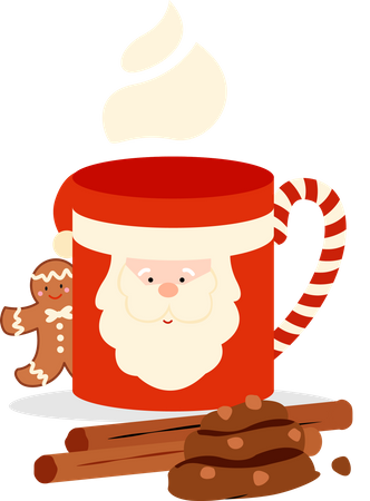 Taza de postre navideño  Ilustración