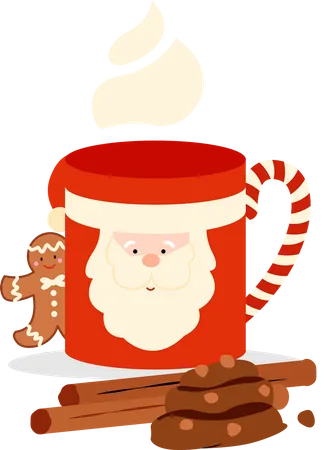 Taza de postre navideño  Ilustración