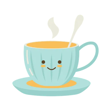 Té caliente en taza  Ilustración