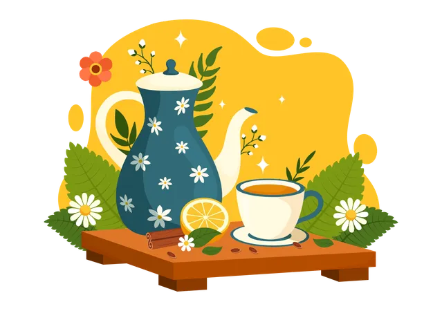 Té de hierbas  Ilustración