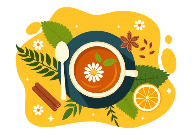 Té de hierbas  Ilustración