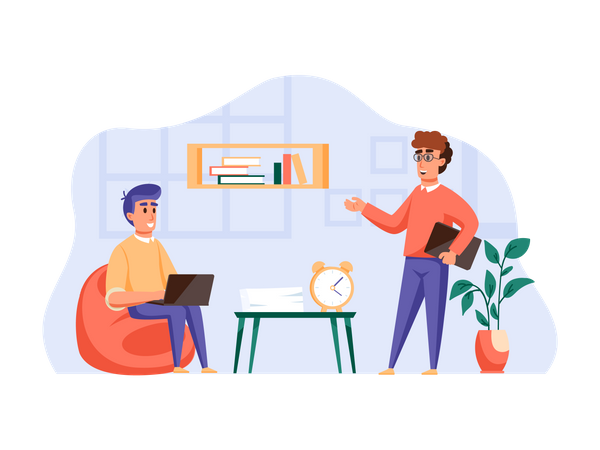 Teacher and student communicating  Illustration