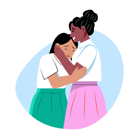 Teacher Consoling student  Illustration
