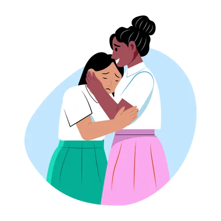 Teacher Consoling student  Illustration