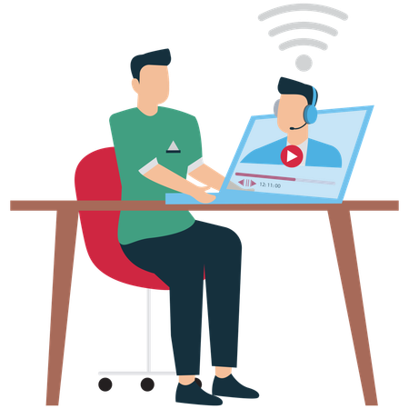 Teacher Create and Host an Online Class  Illustration