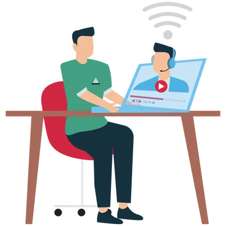 Teacher Create and Host an Online Class  Illustration