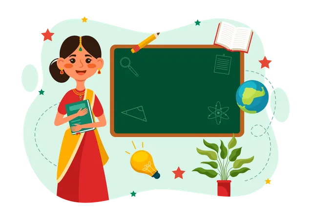 Teacher Day in India  イラスト