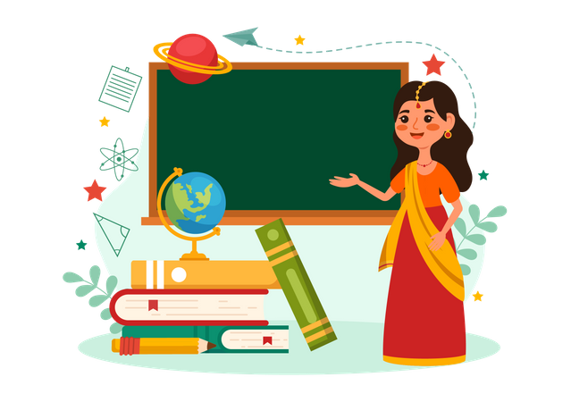 Teacher Day in India  イラスト