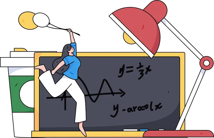 Teacher delivering mathematics class  Illustration