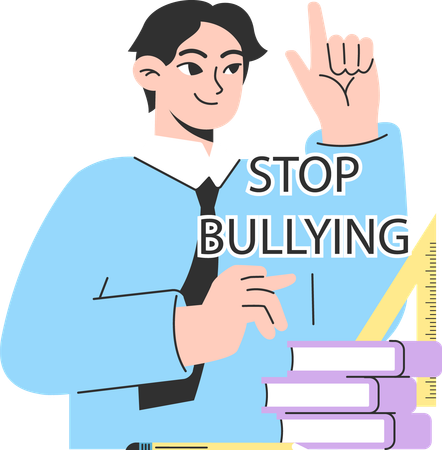 Teacher explains student not to bully any student  Illustration