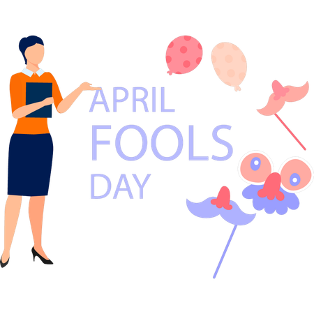 Teacher giving awareness about April fool's day  Illustration