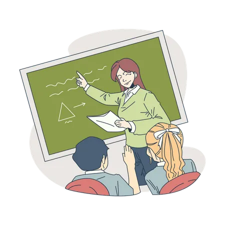 Teacher giving explanation to student  Illustration