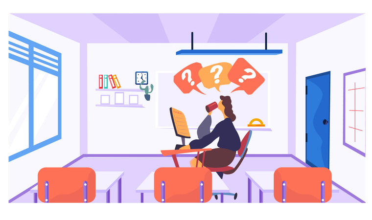 Teacher giving online class  Illustration