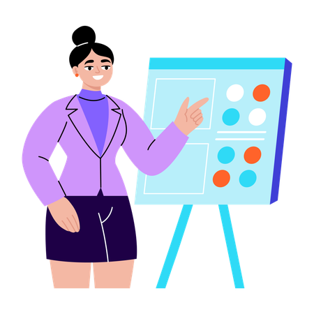 Teacher giving training session  Illustration