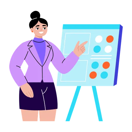 Teacher giving training session  Illustration