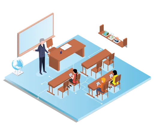 Teacher In The Classroom  Illustration