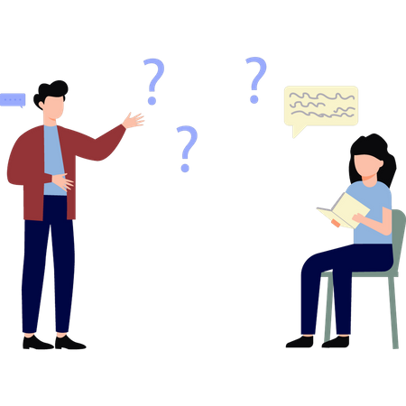 Teacher is asking the girl a question  Illustration