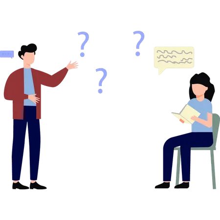 The Teacher Is Asking The Girl A Question Illustration