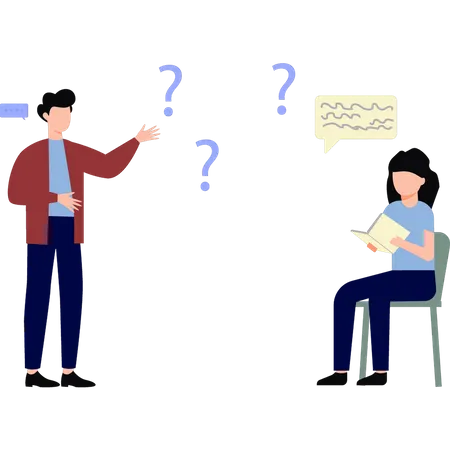 Teacher is asking the girl a question  Illustration