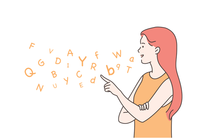 Teacher is teaching ABC alphabets  Illustration