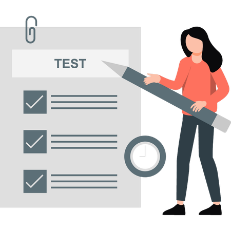 Teacher making student test  Illustration