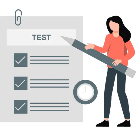 Teacher making student test  Illustration