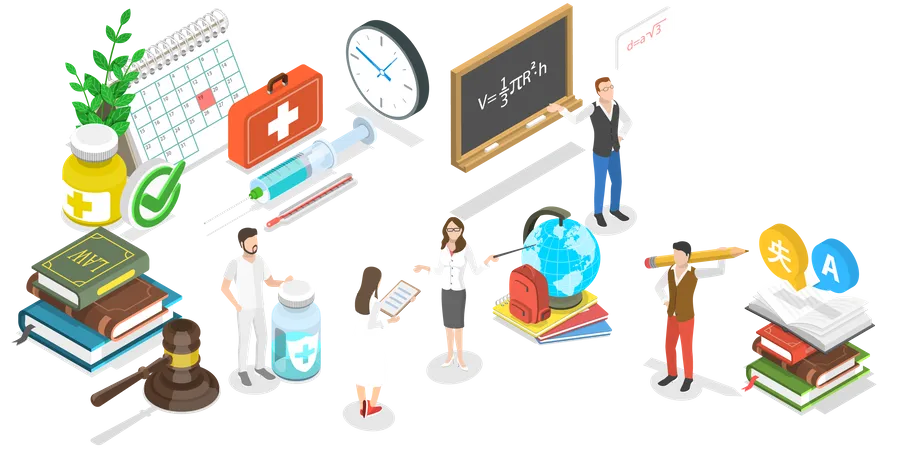 3 D Isometric Flat Vector Conceptual Illustration Of Teacher Mandatory Vaccination Teachers Are Getting Vaccinated For School Reopening Illustration