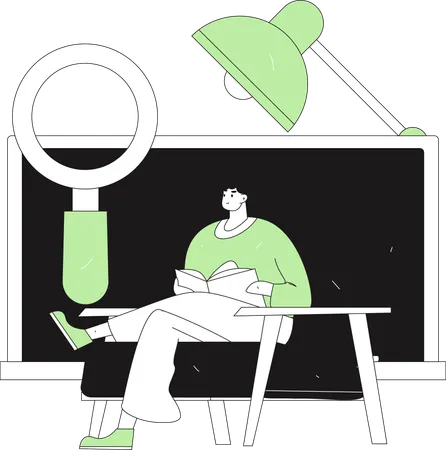 Teacher prepares exam paper for student  Illustration