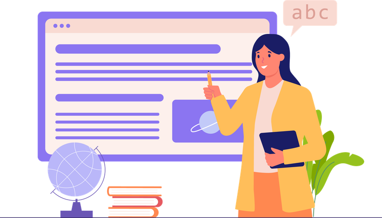 Teacher Preparing lecture  Illustration