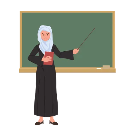 Teacher Showing Chalkboard  Illustration