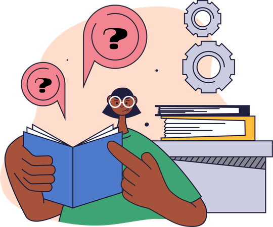 Teacher solving doubts of students in class  Illustration