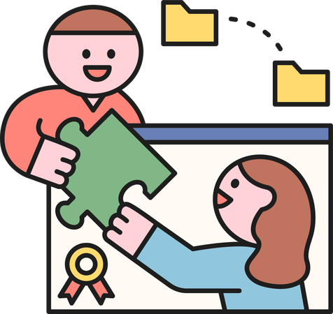 Teacher solving study problem  Illustration