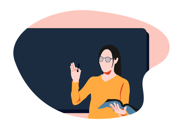 Teacher teach in class  Illustration