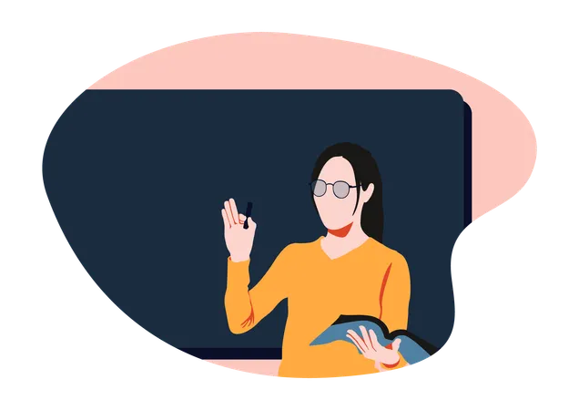 Teacher teach in class  Illustration