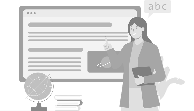 Teacher Teaching Astrophysics  Illustration