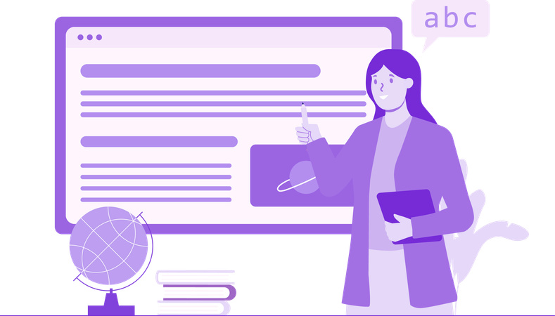 Teacher Teaching Astrophysics  Illustration