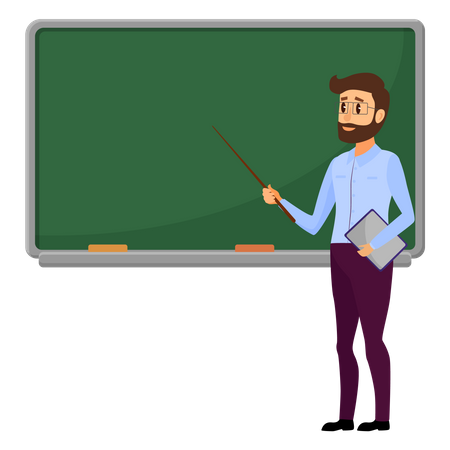 Teacher teaching in class Illustration