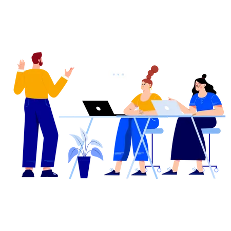 Teacher teaching in class  Illustration