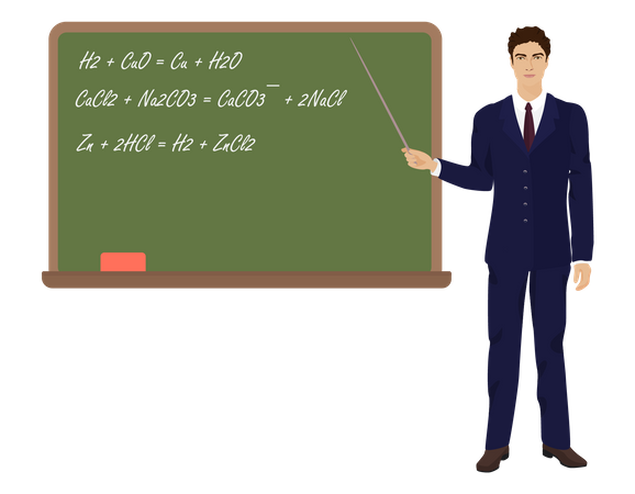 Teacher teaching in class  Illustration