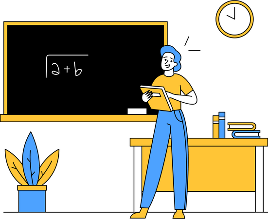 Teacher Teaching Math  Illustration