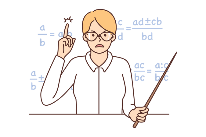 Teacher teaching mathematics Illustration