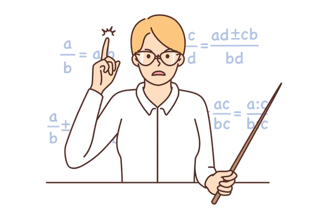 Teacher teaching mathematics Illustration