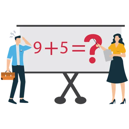 Teacher teaching Mathematics Concept Learning Session  Illustration