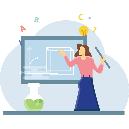 Teacher teaching Maths  Illustration