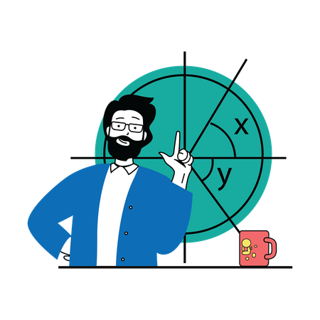 Teacher teaching maths subject to students  Illustration