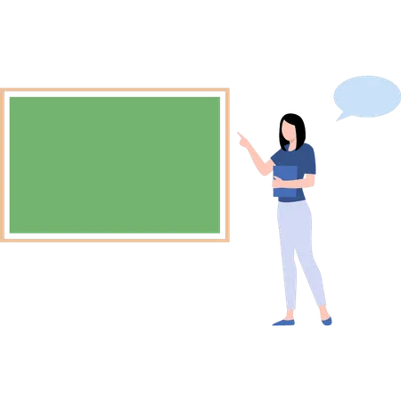 Teacher teaching on school board  Illustration